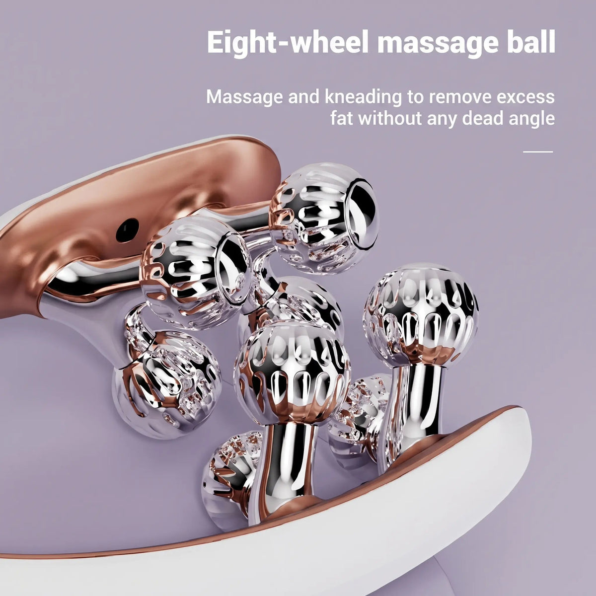 An eight-wheel roller ball tool with shiny silver reflective ball heads 